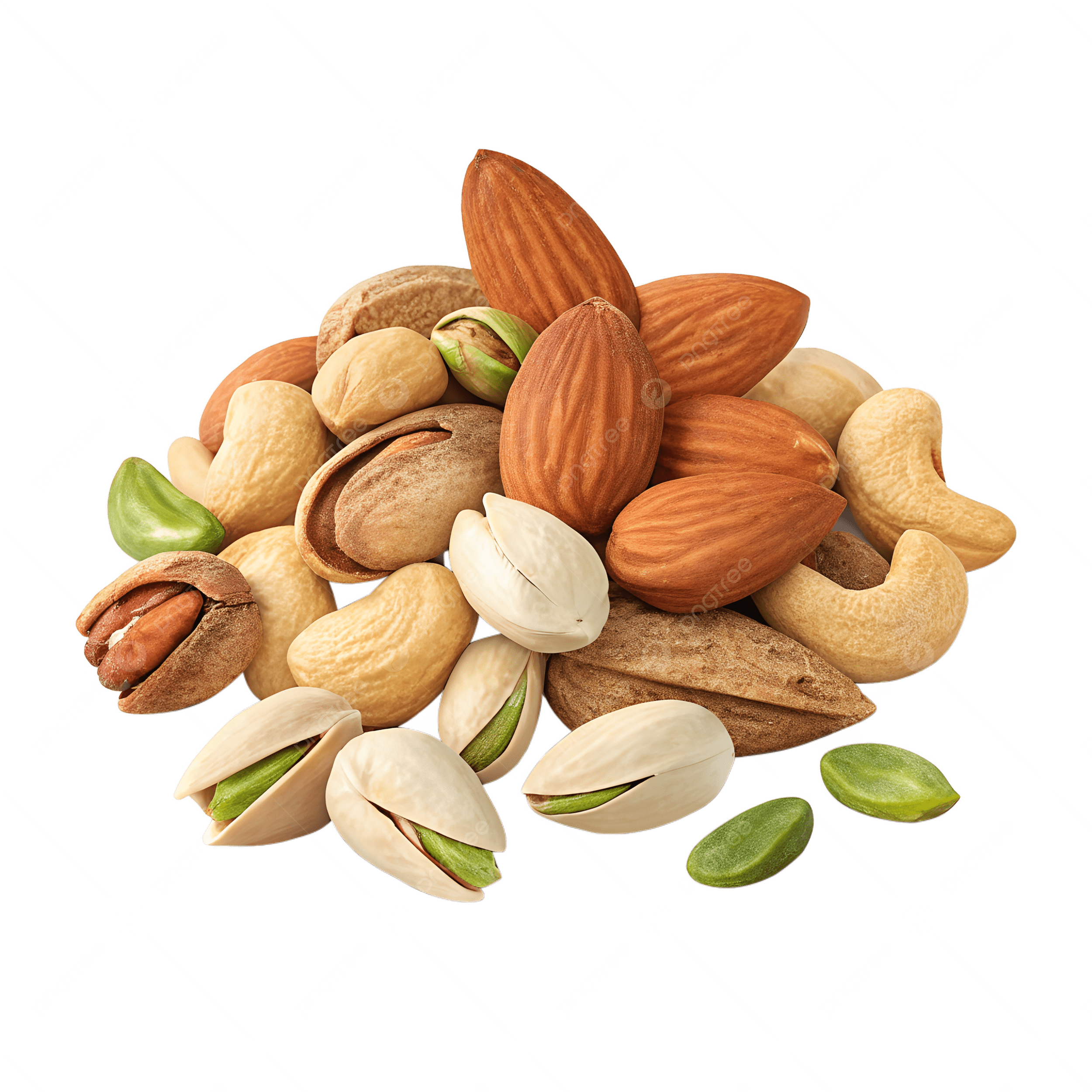 pngtree mixed nuts including almonds cashews and pistachios png image 21025306